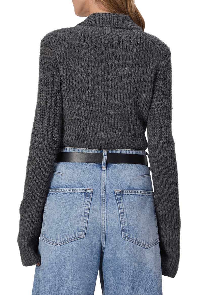 Madix Wool & Alpaca Blend Sweater Polo, Alternate, color, CHARCOAL