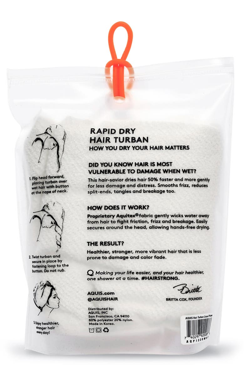AQUIS Rapid Dry Lisse Hair Wrap Towel, Alternate, color,