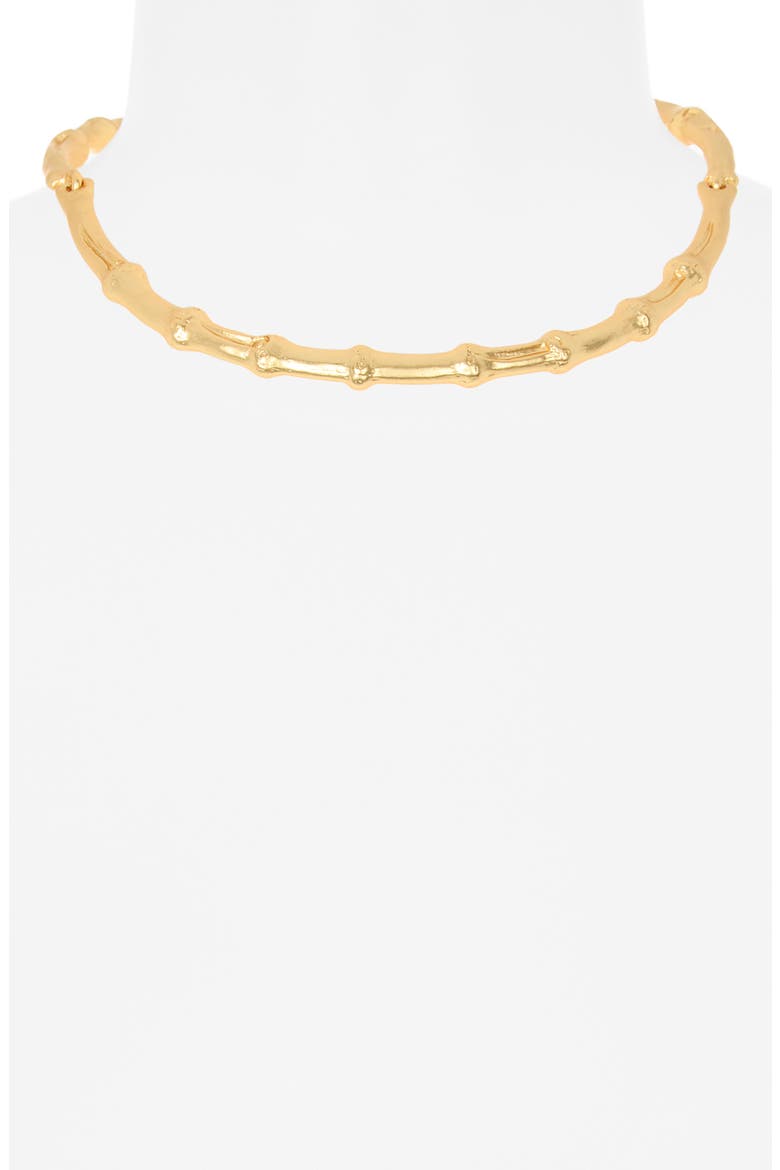 Bamboo Shaped Collar Necklace, Alternate, color, SATIN GOLD