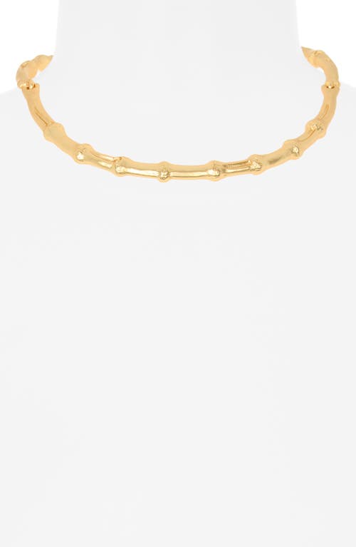 Kenneth Jay Lane Bamboo Shaped Collar Necklace In Gold