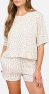 J.O.A. Ditsy Floral Henley Top & Shorts Set
