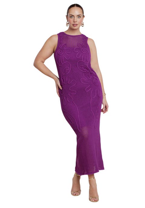 Floral Rope Knit Maxi Dress