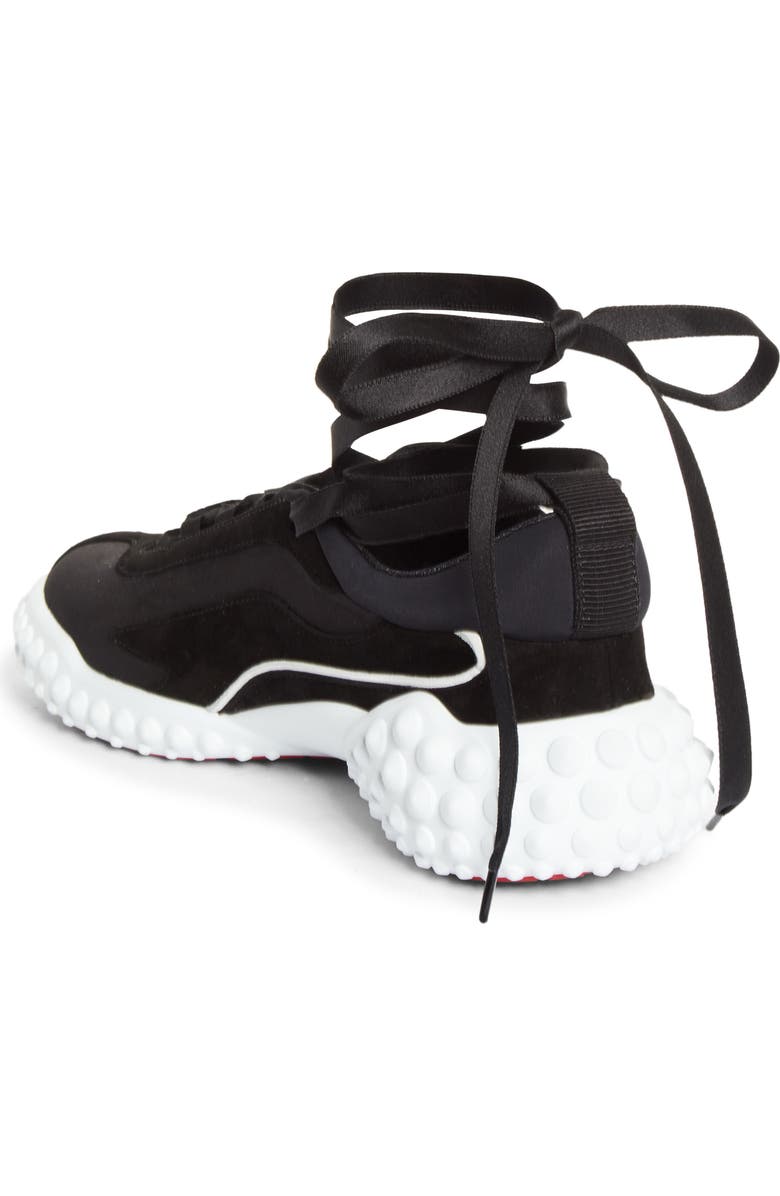 Christian Louboutin Mara Ankle Tie Sneaker, Alternate, color, Black