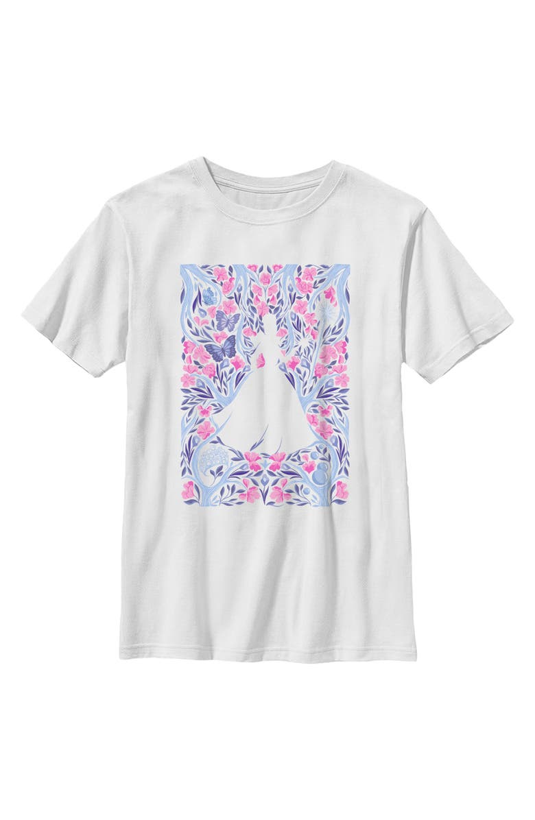 Wicked: For Good Boy's Wicked For Good Glinda Floral Purple and Pink Poster  Graphic T-Shirt, Main, color, White
