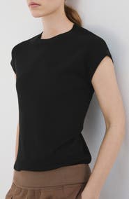 MANGO Short Sleeve Cotton Blend Sweater