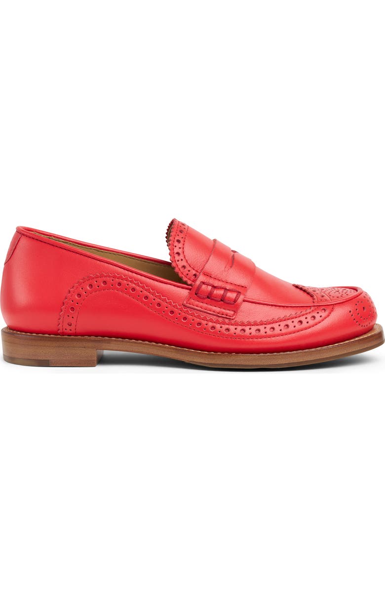 The Office of Angela Scott Wingtip Penny Loafer, Alternate, color, Poppy