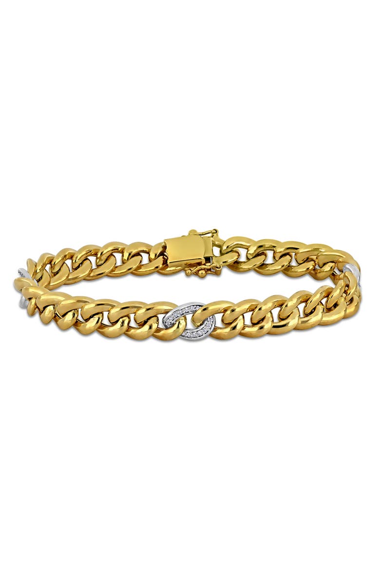 Diamond Curb Link Bracelet 14k, Main, color, 14k Gold