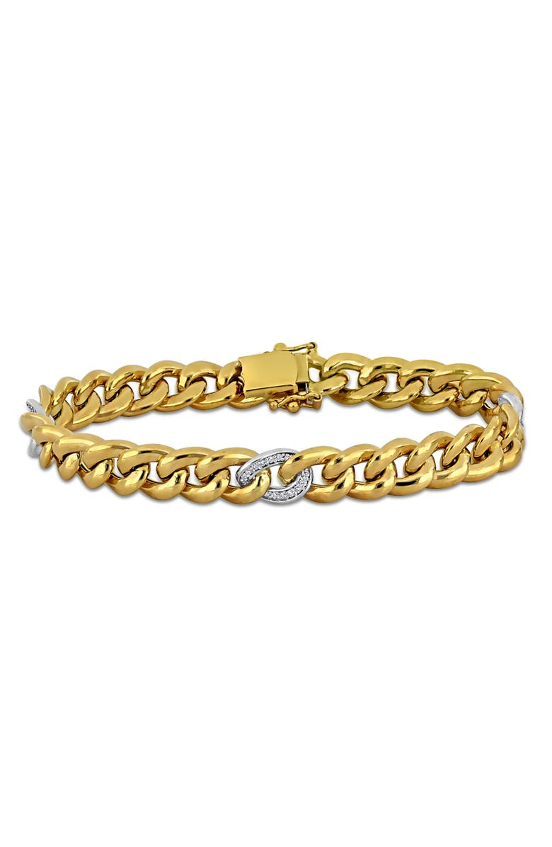 Julianna B. Diamond Curb Link Bracelet 14k, Main, color, 14K Gold