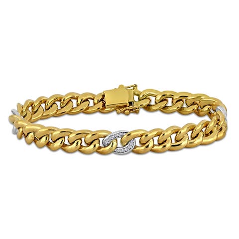 Diamond Curb Link Bracelet 14k