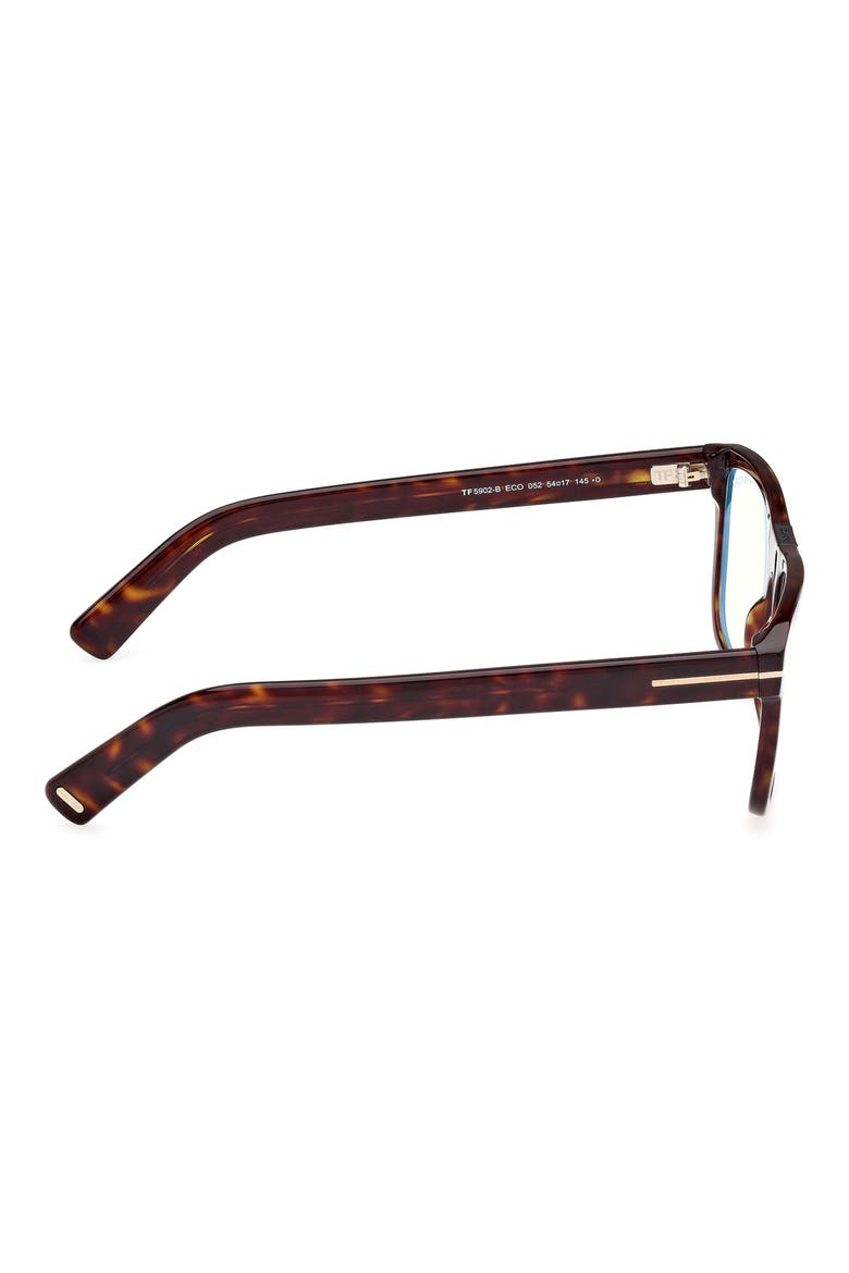 54mm Square Blue Light Blocking Optical Glasses, Alternate, color, HAVANA ECO / T LOGO
