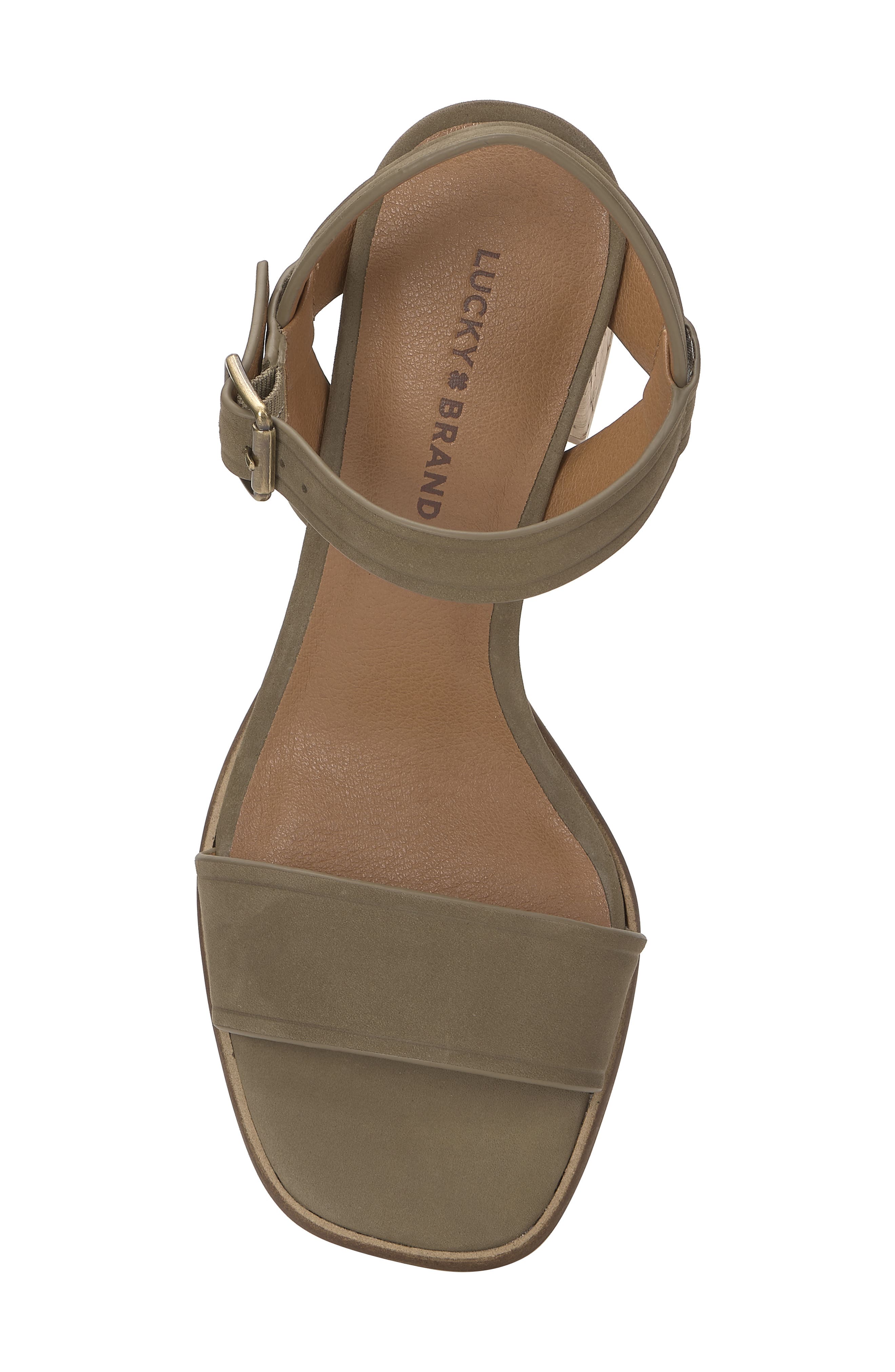 Lucky Brand Hallia Ankle Strap Sandal, Alternate, color, Capers