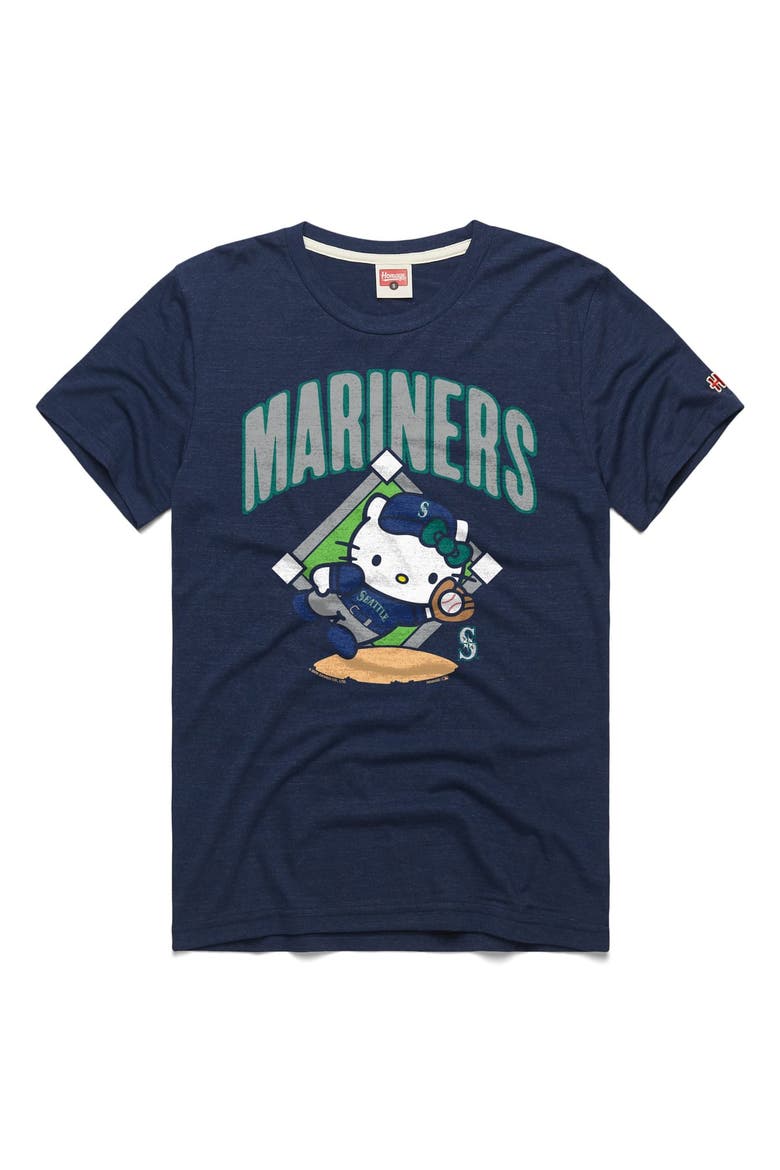 Unisex Homage  Navy Seattle Mariners Hello Kitty Tri-Blend T-Shirt, Main, color, Navy
