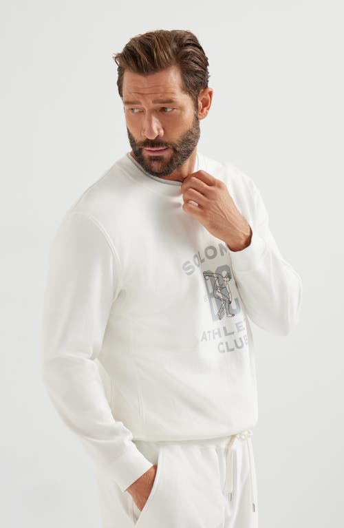 Brunello Cucinelli Sweatshirt With Print In Gray