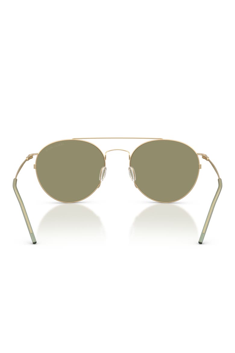 53mm Round Sunglasses, Alternate, color, MATTE PALE GOLD / GREEN