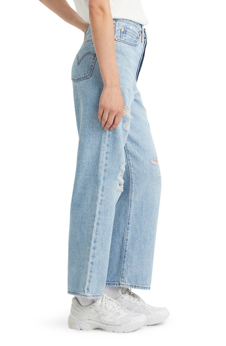Levi's<sup>®</sup> Ribcage Ripped High Waist Ankle Straight Leg Jeans, Alternate, color, 