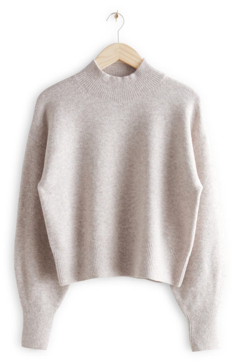 Mock Neck Sweater, Alternate, color, MOLE BEIGE