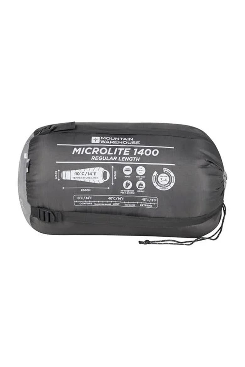 Left Zip Microlite 1400 Winter Mummy Sleeping Bag, Alternate, color, Dark Grey