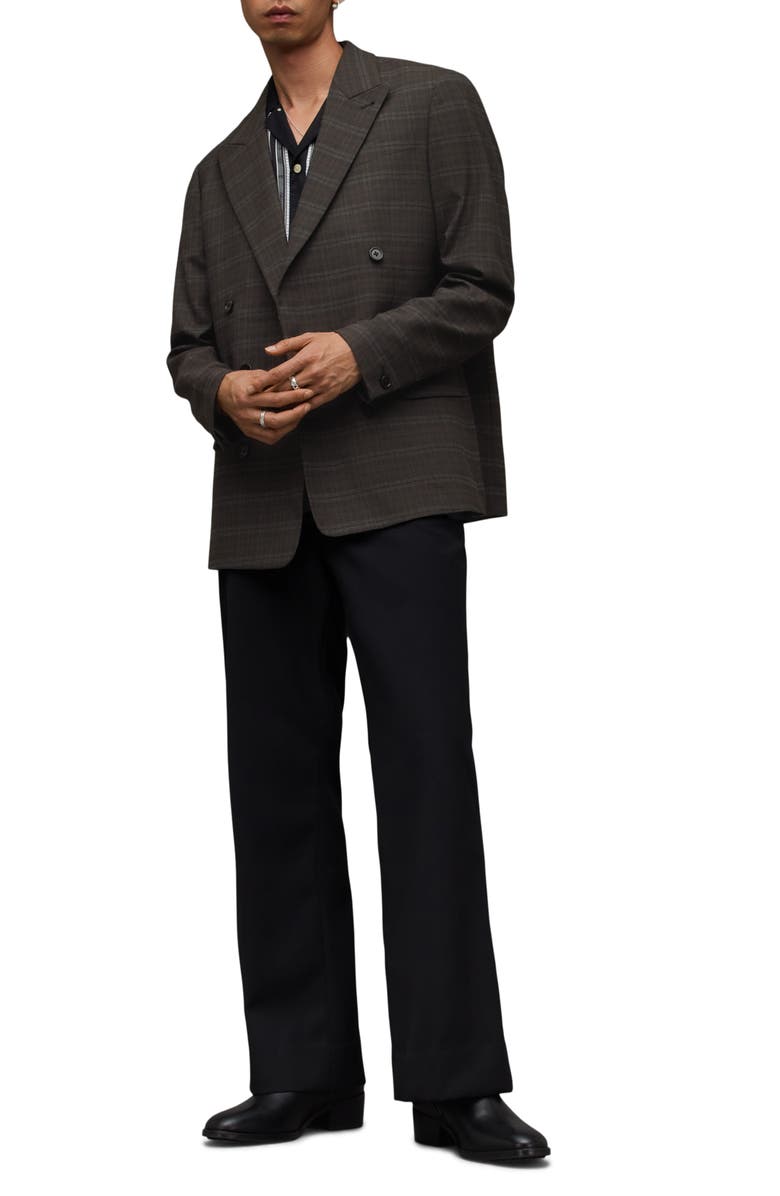 AllSaints Spica Plaid Double Breasted Blazer, Alternate, color,