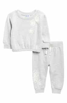 Rose Embroidered Sweatshirt & Sweatpants Set