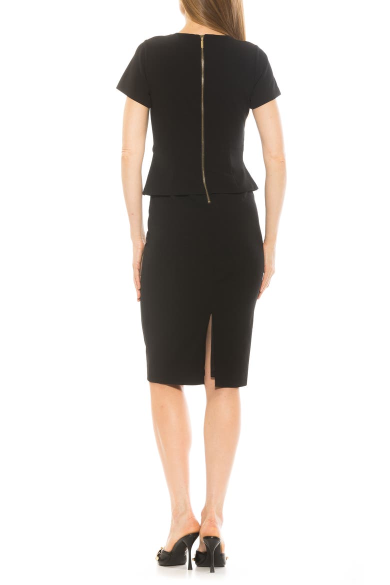 Robin Jewel Neck Midi Dress, Alternate, color, BLACK