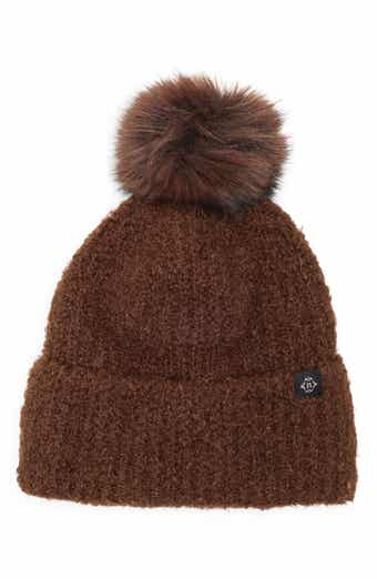Nanette Lepore Faux Shearling Beanie with Faux Fur Pompom