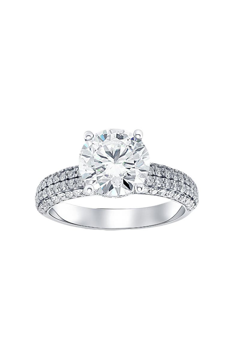Bliss Diamond 4 Ct Pave Round Diamond Engagement Ring in Gold Lab Grown, Main, color, 