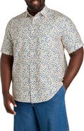 Harbor Bay by DXL Big & Tall Microfiber Droplet Print Sport Shirt
