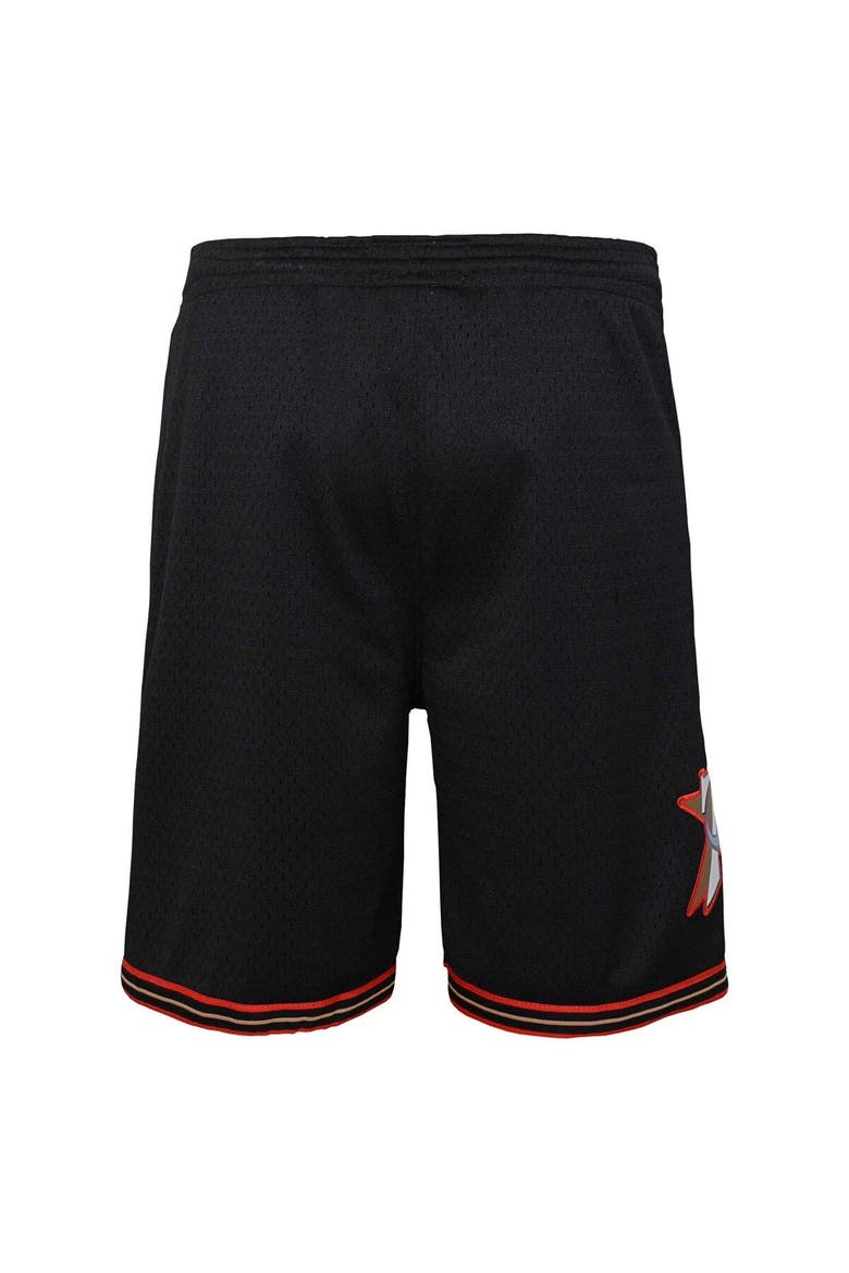 Youth Mitchell & Ness Black Philadelphia 76ers Hardwood Classics Swingman Shorts, Alternate, color, Black