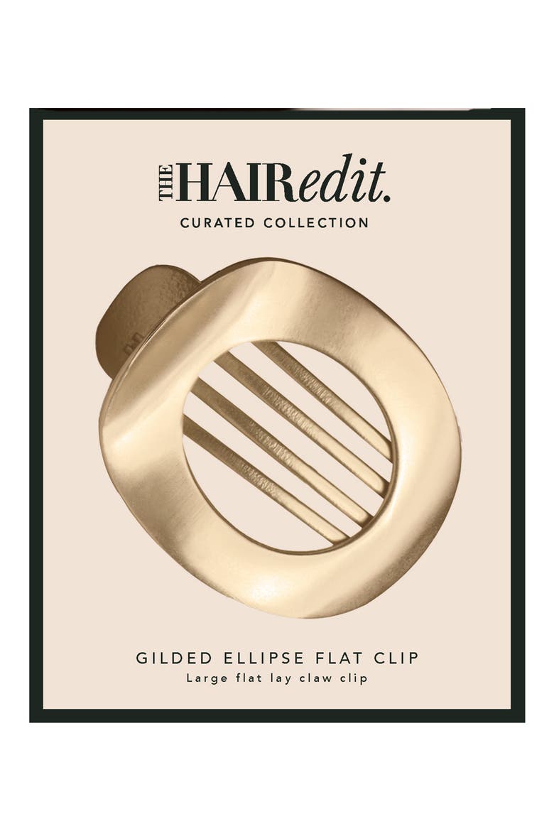 Gilded Oval Hair Clip, Main, color, NO COLOR