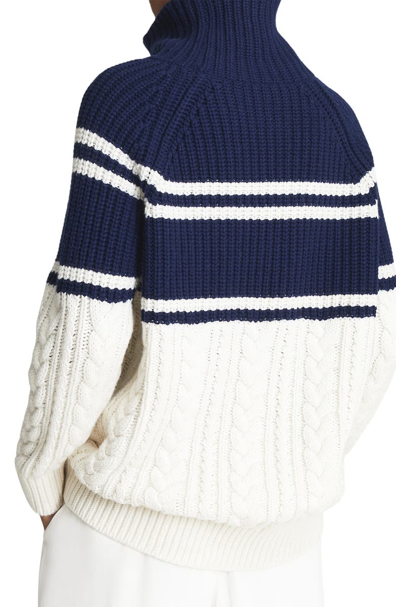 Reiss Scarlett Colorblock Mix Stitch Cotton & Wool Blend Sweater, Alternate, color,