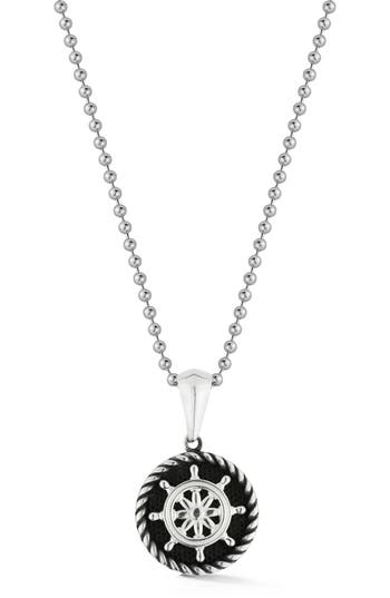 Yield Of Men Sterling Silver Anchor Pendant Necklace In Metallic