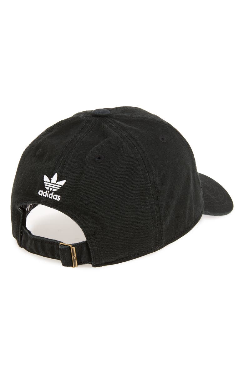 adidas Originals Relaxed Baseball Cap, Alternate, color, Black/ White