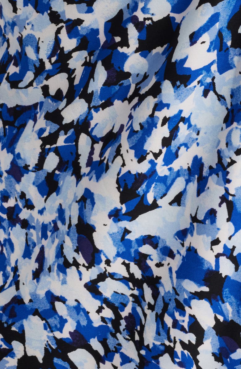 Anne Klein Abstract Print Flutter Sleeve Wrap Dress, Alternate, color, Anne Black Multi