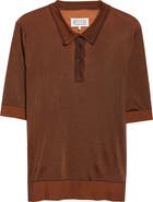 Maison Margiela Stripe Plaited Rib Polo Sweater