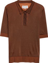 Maison Margiela Stripe Plaited Rib Polo Sweater