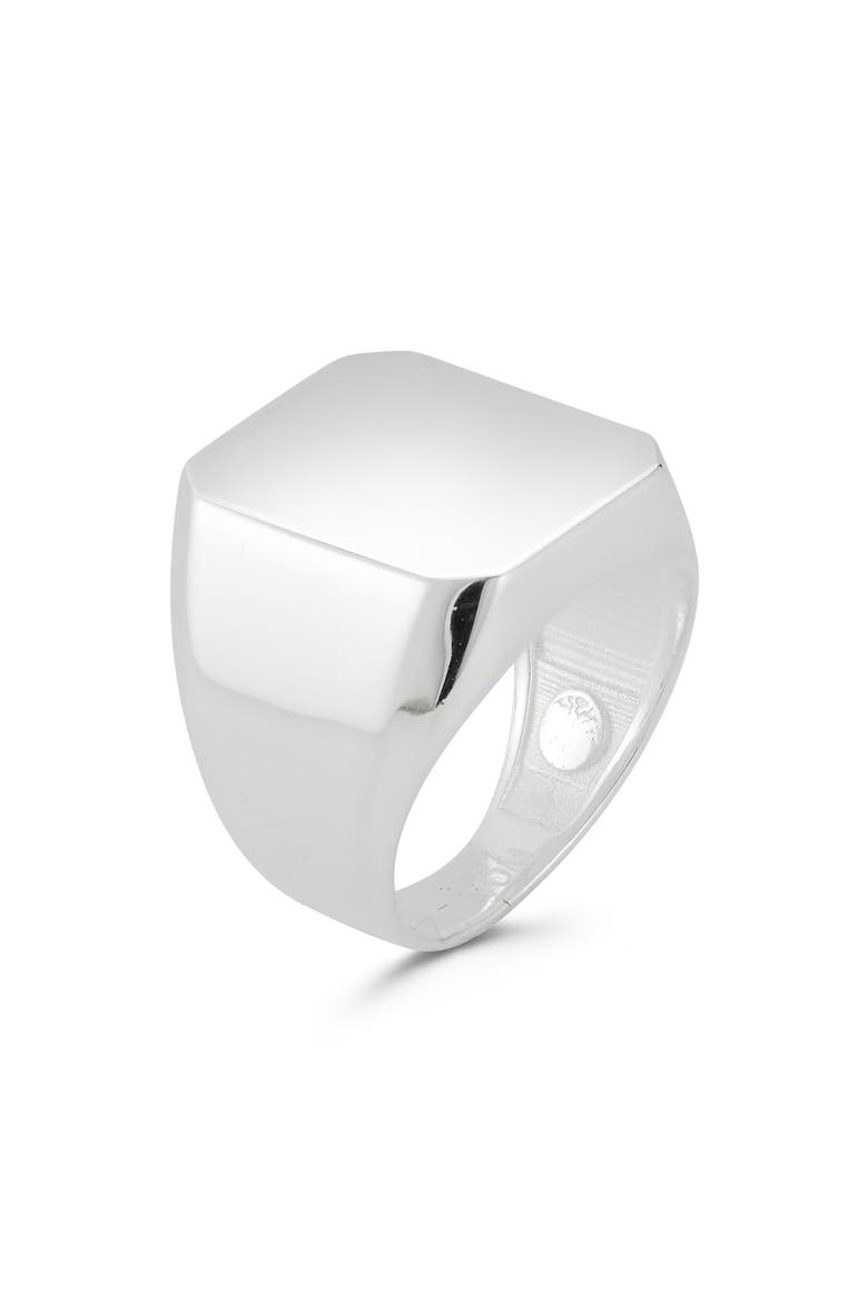 Sterling Silver Square Signet Ring, Main, color, SILVER