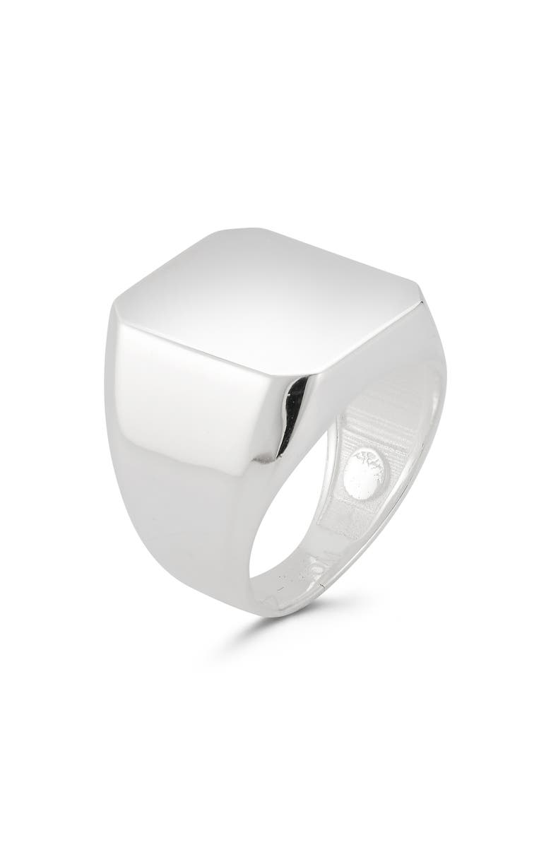 Yield of Men Sterling Silver Square Signet Ring, Main, color, 