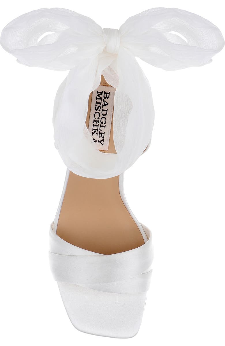 Badgley Mischka Collection Yanis Ankle Tie Sandal, Alternate, color, White Satin
