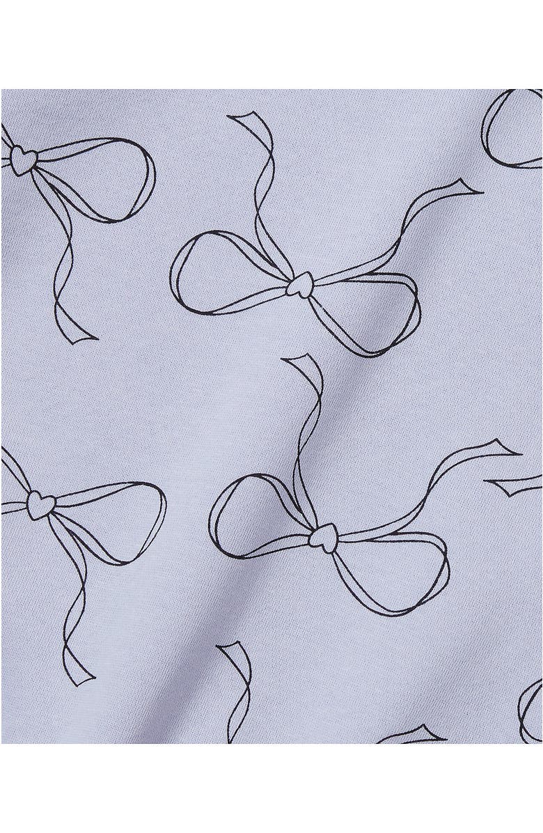 Lands' End Girls Puff Shoulder Crew Neck Sweatshirt, Alternate, color, Washed Purple Bows