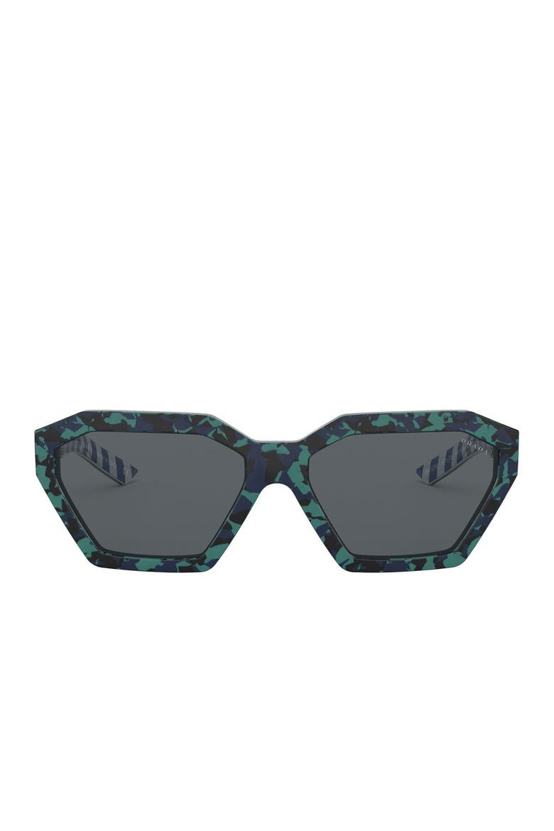 Irregular 57mm Square Sunglasses, Alternate, color, CAMO
