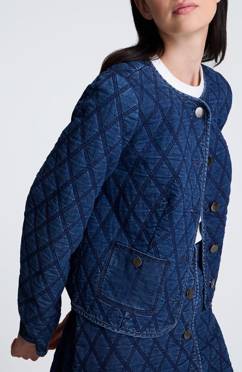 Kenneth Cole Quilted Denim Jacket, Alternate, color,