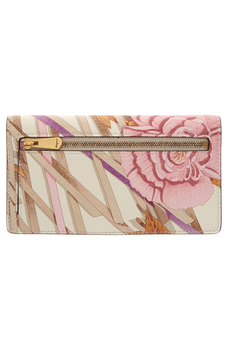 FERRAGAMO Salvatore Ferragamo Vimini Floral Print Leather Continental Wallet, Alternate, color, 