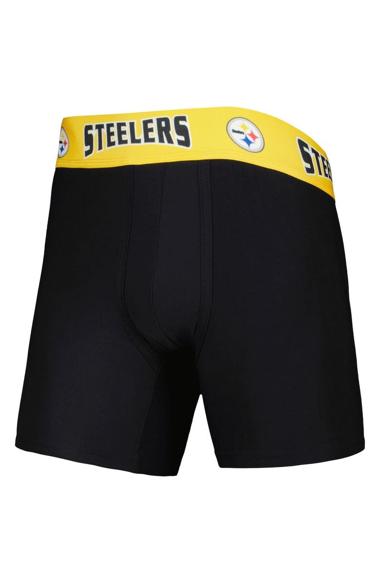 CONCEPTS SPORT Men's Concepts Sport Black/Gold Pittsburgh Steelers 2-Pack Boxer Briefs Set, Alternate, color, 