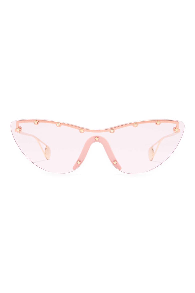 99mm Rimless Cat Eye Sunglasses, Main, color, GOLD GOLD PINK/ PNK