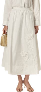 English Factory Floral Appliqué Skirt