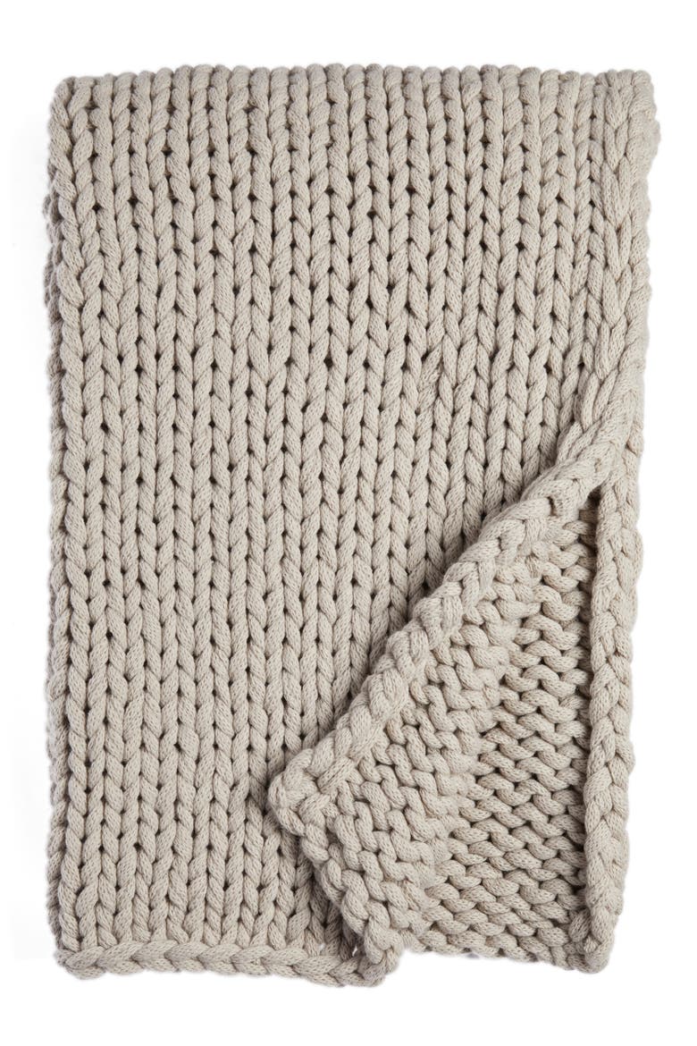 Jersey Rope Throw, Main, color, GREY OWL