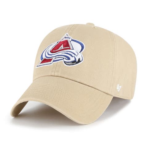Men's '47  Khaki Colorado Avalanche Logo Clean Up Adjustable Hat