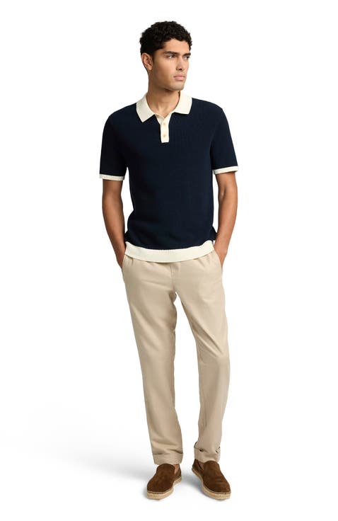 Cotton Linen Knit Polo