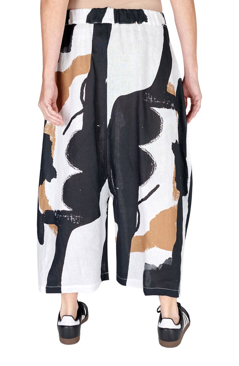 Alembika Zebra printed cropped oval silhouette pants in linen, Alternate, color, 
