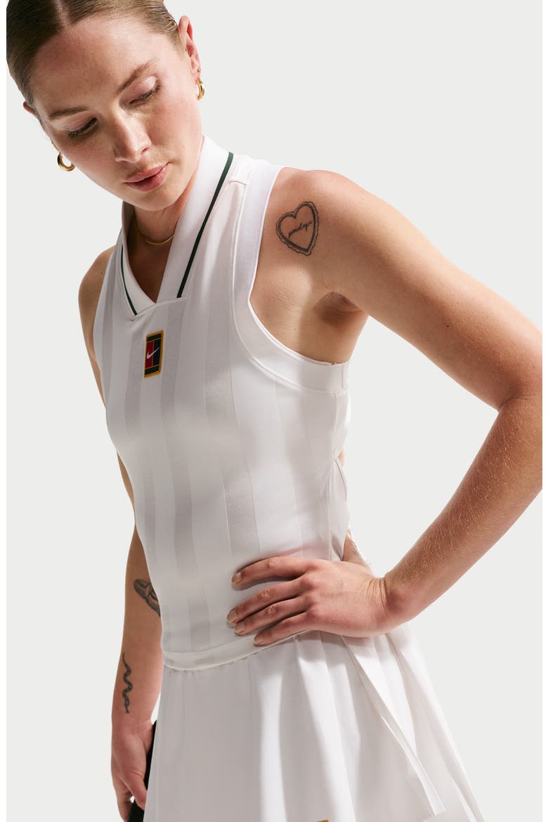 Court V-Neck Sleeveless Performance Tank, Alternate, color, WHITE